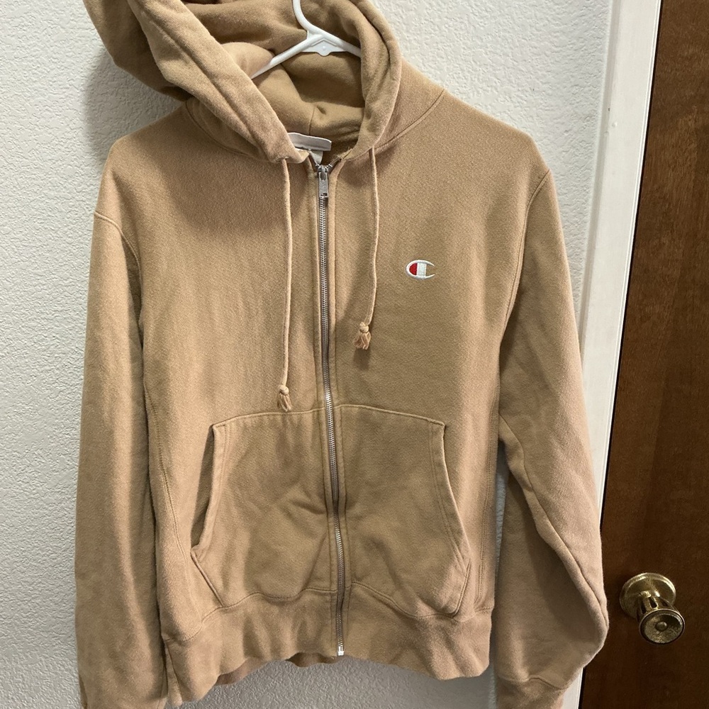 Reverse Tan Zip-Up Hoodie